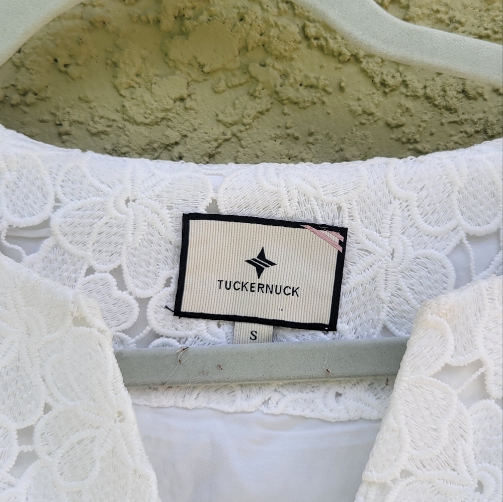 Tuckernuck White V-neck Eyelet Lace Jamie Dress - Picture 3 of 8
